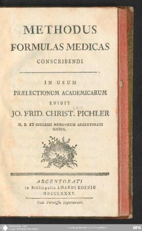 Methodus formulas medicas conscribendi : in usum praelectionum academicarum
