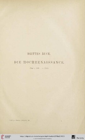 Drittes Buch: Die Hochrenaissance