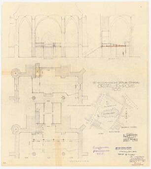 Evangelische St. Nikolai-Kirche, Berlin-Spandau Orgel: Orgelempore 1:100, Lageplan 1:1000