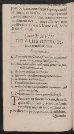Caput XXVIII. De Aliis Effectibus renovationis.