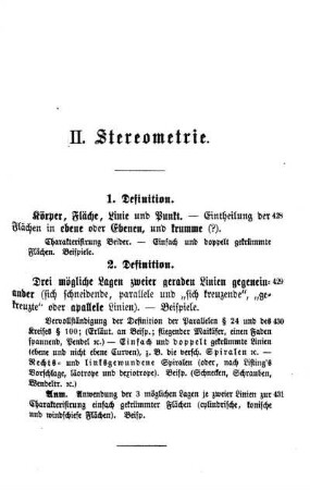 II. Stereometrie.