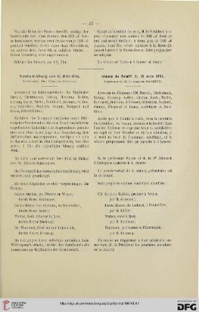 Vorstands-Sitzung vom 18. März 1896 / Séance du Comité du 18 mars 1896