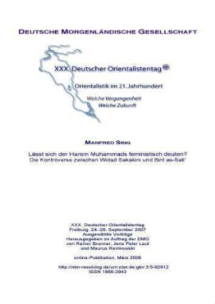 Lässt sich der Harem Muhammads feministisch deuten? : Die Kontroverse zwischen Widad Sakakini und Bint as-Sati'