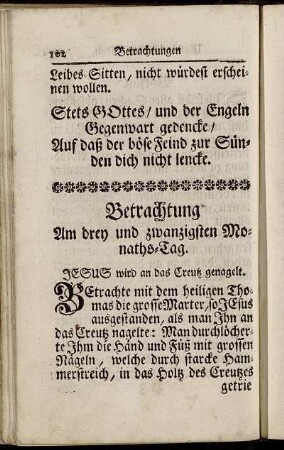 Betrachtung Am drey und zwanzigsten Monaths-Tag. Jesus wird an das Creutz genagelt