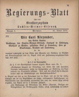 Nr. 5 : 31. Januar 1872
