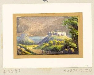 Der Königstein mit der Festung in der Sächsischen Schweiz von Südwesten, im Hintergrund der Lilienstein