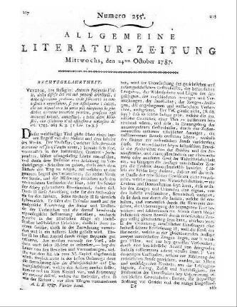 [Wichmann, C. A.]: Die allgemeinen oekonomischen Regierungs-Maximen eines Agricultur-Staats. Leipzig: Müller 1787