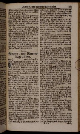 VIII. Geburts- und Namens-Tags-Lieder.