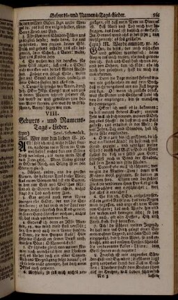 VIII. Geburts- und Namens-Tags-Lieder.