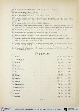 Teppiche (Nr. 214-227)