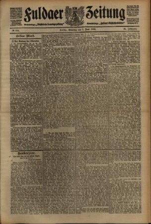 Erste Ausgabe vom Dienstag, den 01. Juni 1909.