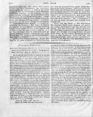 Probe einer Uebersetzung Anakreons von G. Goldmann, Rector des Archigymnasiums in Soest. Osterprogramm. Soest, bey Floss. 1809. 8. 54 S.