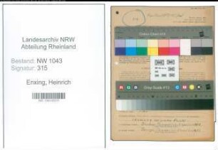 Entnazifizierung Heinrich Enxing , geb. 28.11.1907 (Milchkontrollassistent)