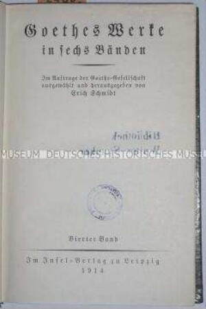 Goethes Werke (Band 4 von 6)
