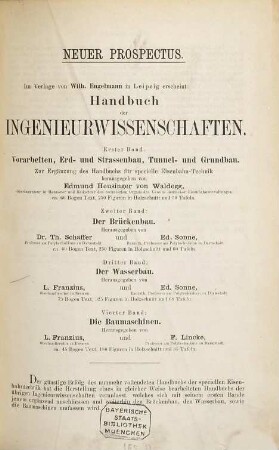 Der Wasserbau, [1,1]. [Text ; erste Hälfte]