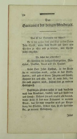 Das Sacrament des heiligen Abendmals