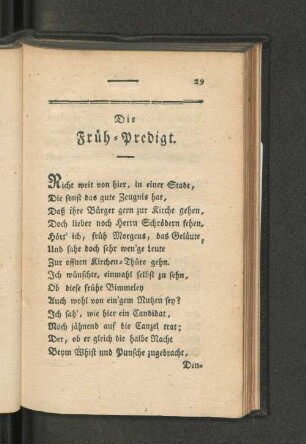 Die Früh-Predigt.