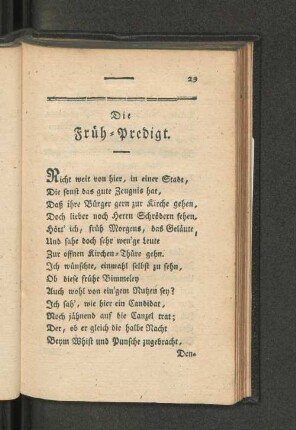 Die Früh-Predigt.