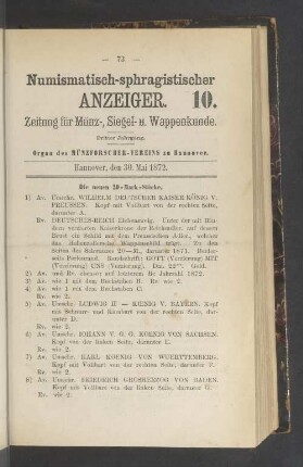 10. 30 Mai 1872