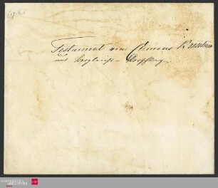 Letzter Wille des Clemens Brentano