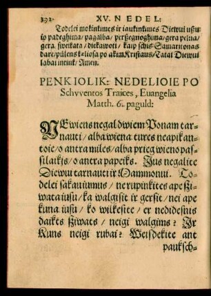 Penkiolik: Nedelioie Po Schwentos Traices ...