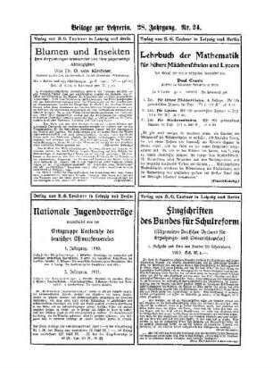 Beilage zur Lehrerin : 28.Jahrgang Nr.24