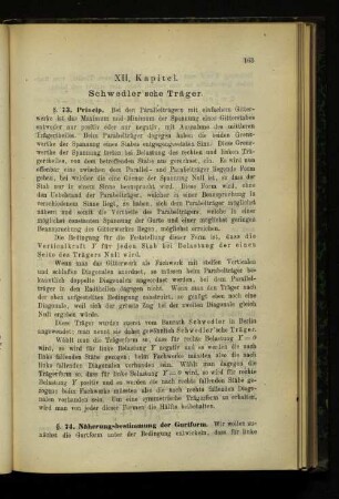 XII. Kapitel. Schwedler'sche Träger.