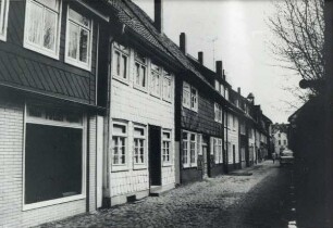 Friedrichstraße 2-20 (Ostseite) vor dem Abriss. Detmold. Sammlung Starke