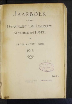 1918(1920): Jaarboek van het Department van Landbouw, Nijverheid en Handel in Nederlandsch-Indië