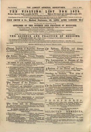 The lancet. 1875, [3.] Advertiser