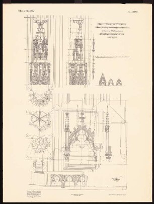 Kirche Maria am Gestade, Wien: Details des Inneren (aus: Wiener Bauhütte XXV)
