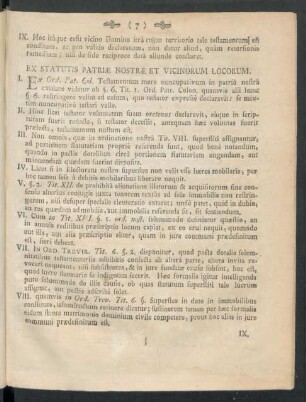 Ex Statutis Patriae Nostrae Et Vicinorum Locorum