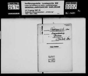 Louis Reutlinger & Co., Eisengroßhandlung in Pforzheim Bewerber: Willie Meeh, Kaufmann in Pforzheim