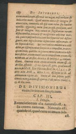 De Divisionibus enunciationum simplicium. Cap. III.