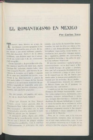 El Romanticismo en México