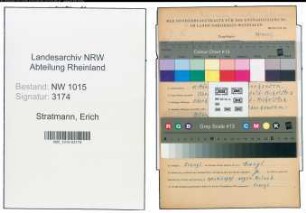 Entnazifizierung Erich Stratmann , geb. 15.03.1904 (Musiklehrer)