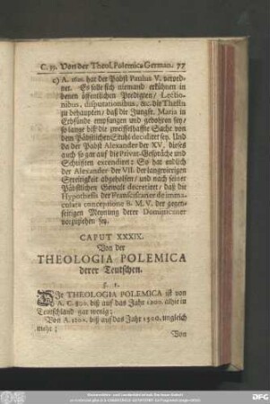 Caput XXXIX. Von der Theologia Polemica derer Teutschen.