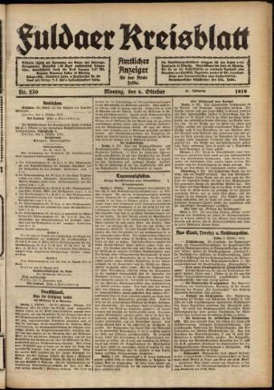 Ausgabe vom Montag, den 06. Oktober 1919.