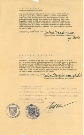Öffentlich beglaubigte Vollmacht Helene Engelmanns zu persönlichen und vermögensrechtlichen Angelegenheiten