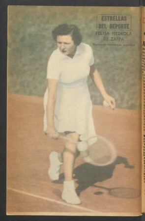 Felisa Piedrola de Zappa, destacada teniswoman argentina - [Fotografia] : Estrellas del deporte