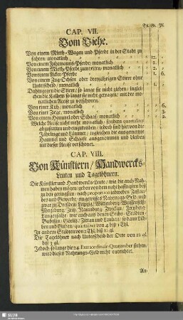 Cap. VII. Vom Viehe