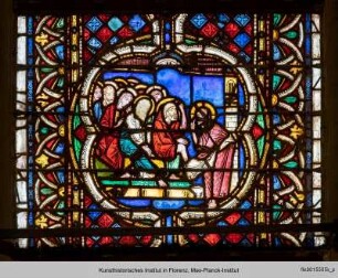 Typologischer Zyklus der Apsisfenster : Mittelfenster A-VII : Fußwaschung der Apostel