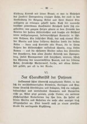 VI. Zur Charakteristik der Personen
