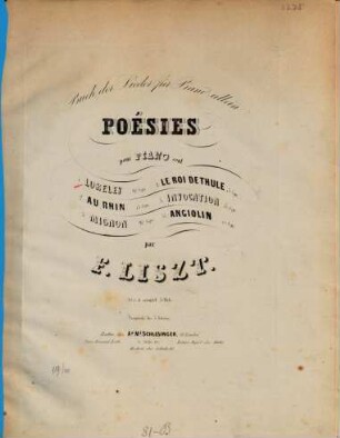Buch der Lieder = Poésies : für Piano allein. 1. Loreley. - Pl.Nr. S.3021. - 10 S.