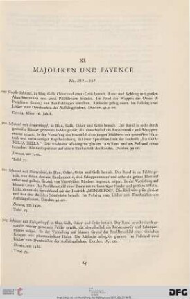XI. Majoliken und Fayence (Nr. 299-3379