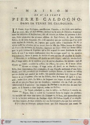 Maison de Mr. le Comte Pierre Caldogno dans sa terre de Caldogno