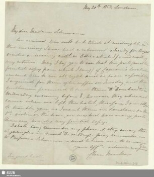 218: Brief von Clara Novello an Clara Schumann - Mus.Schu.218