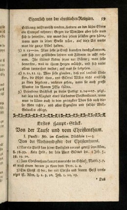 59-64, Erstes Haupt-Stück. Von der Taufe und vom Christenthum. Zweites Haupt-Stück. Vom Glauben. Drittes Haupt-Stück. Vom Gebet. Viertes Haupt-Stück. Von den Geboten Gottes. Fünftes Haupt-Stück. Vom Abendmahl des Herrn. Sechstes Haupt-Stück.
