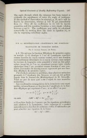 Sur la représentation géométrique des fonctions elliptiques de première espèce.