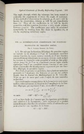 Sur la représentation géométrique des fonctions elliptiques de première espèce.